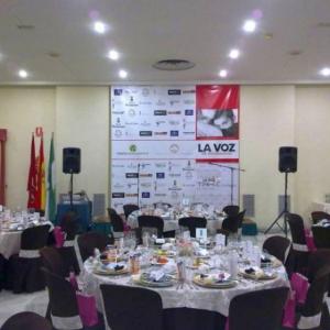 Fotocoll en lona plástica. Salón de celebraciones Hotel La Motilla Dos Hermanas Sevilla