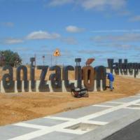 Letras Corporeas Sevilla, Urbanización Valdepegas en Lepe (Huelva), Letras Corpóreas Gran Formato Acero cortén