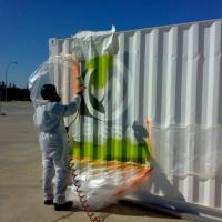 Rotulación en pintura de Contenedor container Marítimo Emasesa. Sevilla