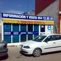 Rotulación en vinilo de caseta de ventas Grupo Acuario Dos Hermanas Sevilla