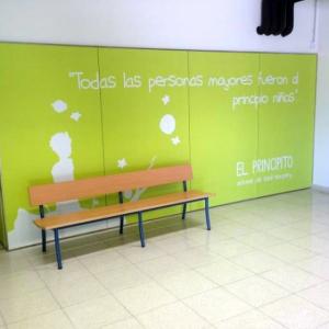 Rotulación de vinilos en Colegio en Alcalá de Guadaira Sevilla. Trabajos para Ferrovial-Agroman