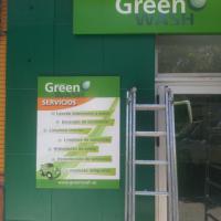 Rótulo cartel con rotulación Green Wash Sevilla