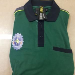 Polo uniforme con Distintivo Escudo bordado y bandera de España. Agrupación motorista Cota cero Sevilla