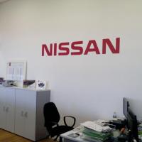 Rótulo en pvc Nueva rotulación para la Nissan Andalsyr de Huelva. Trabajos realizados para Soinan.