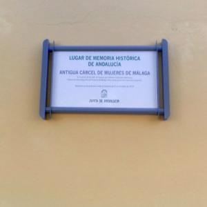 Rótulo Cartel Homologado Memoria Histórica. Junta de Andalucía. Málaga