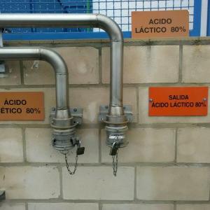 Rótulo cartel Señalización interior exterior riesgos laborales. Empresa Goya España Sevilla.