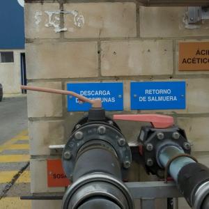 Rótulo cartel Señalización interior exterior riesgos laborales. Empresa Goya España Sevilla.