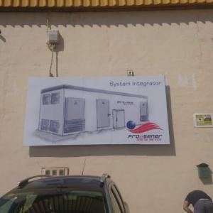 Cartel valla publicitaria para Proinsener en Aznalcollar en Sevilla.