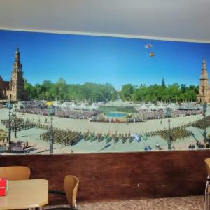 Fotomural en vinilo laminado y éste sobre pvc de 3 mm. Cuartel General de la Fuerza Terrestre en Sevilla