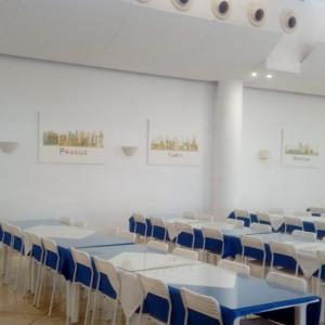 Impresión digital sobre lienzos conj bastidor de madera para decoración interior. Colegio Mayor de Sevilla.
