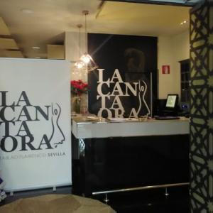 Rotulación de foto murales en vinilos especiales de pared. La cantaora en Sevilla.
