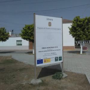 Rótulo Cartel de Señalización Callejero de Utera Sevilla.