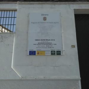 Rótulo Cartel de Señalización Callejero de Utera Sevilla.