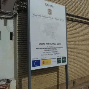 Rótulo Cartel de Señalización Callejero de Utera Sevilla.