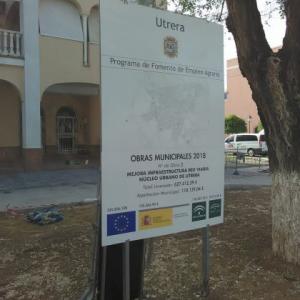 Rótulo Cartel de Señalización Callejero de Utera Sevilla.