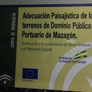 Valla cartelera de obra o publicitaria, para el Portuario de Mazagón Huelva