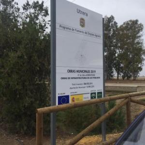 Rótulo Cartel de Señalización Callejero de Utera Sevilla.