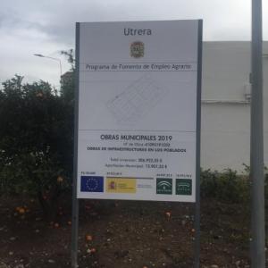 Rótulo Cartel de Señalización Callejero de Utera Sevilla.