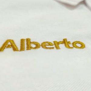 Bordado oro sobre Polo, para el 30 Aniversario del Motoclub Pitos Locos de Sevilla.
