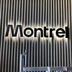 Letras corpóreas en aluminio lacado. Trabajo Montrel Dos Hermanas en Sevilla.